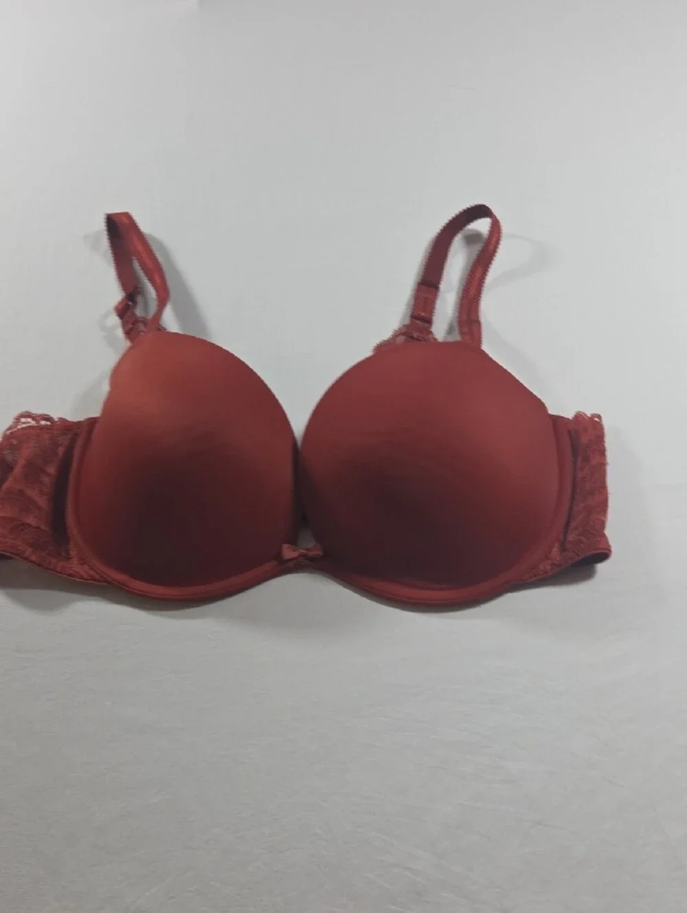 Auden Seamless Padded Bra in Rust - Everyday Support Lace Smooth